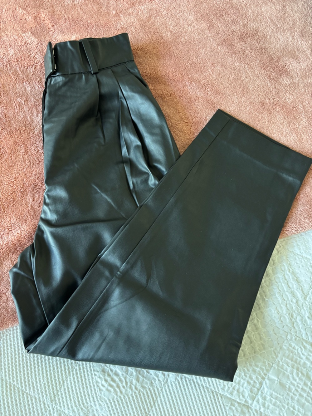 Black Faux Leather Pants